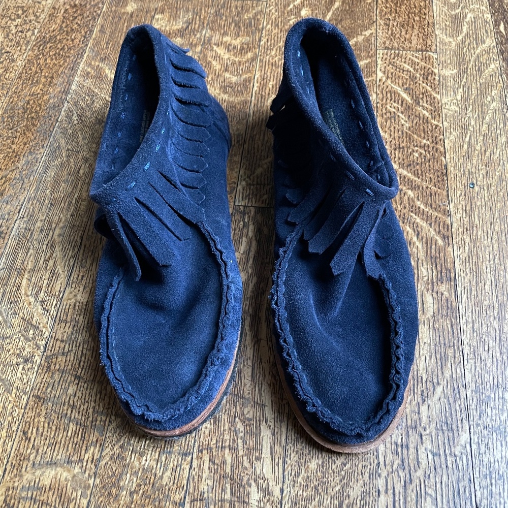 Splendid Fringe Moccasins - Navy